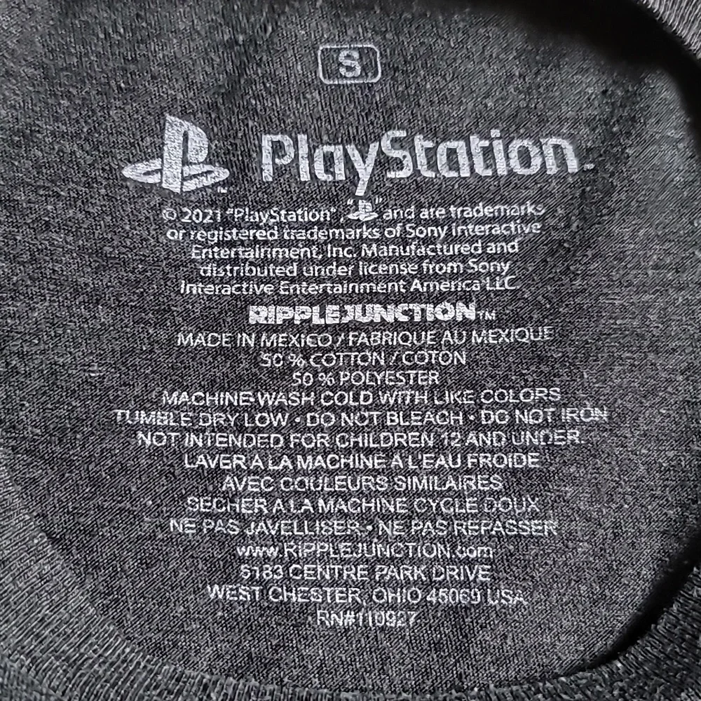 Sony Playstation Logo Short Sleeve Boy's Grey T-Shirt, Size Small